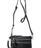 Triple Zipper Crossbody Bag