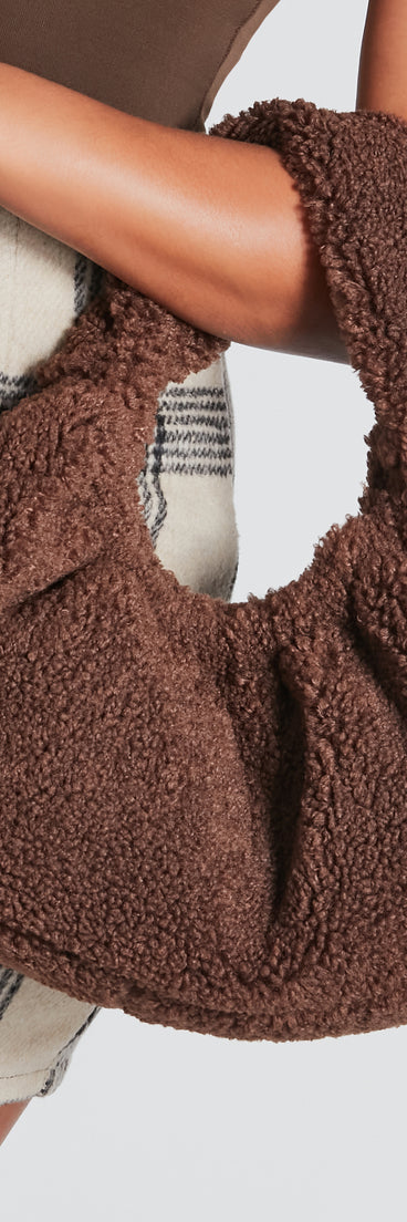 Cozy Winter Vibes Faux Sherpa Satchel Bag