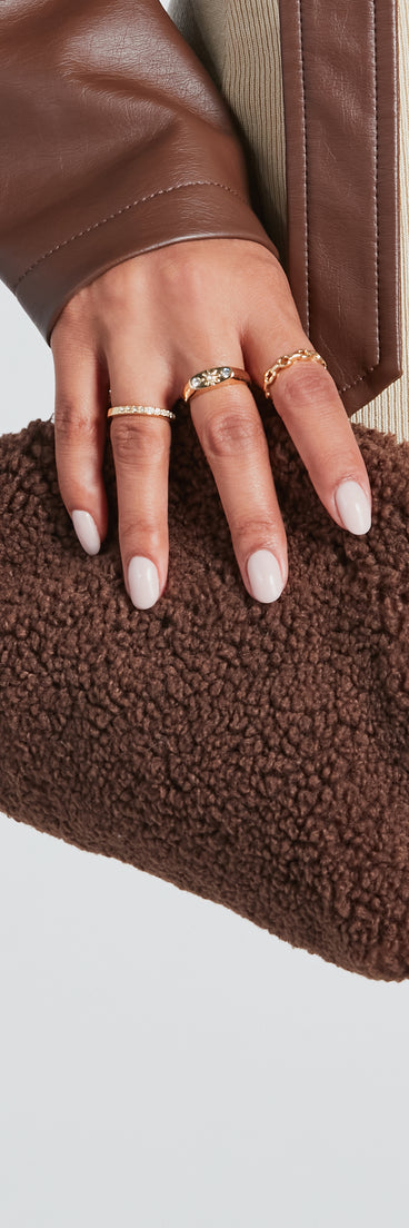 Cold Status Faux Fur Crossbody Bag