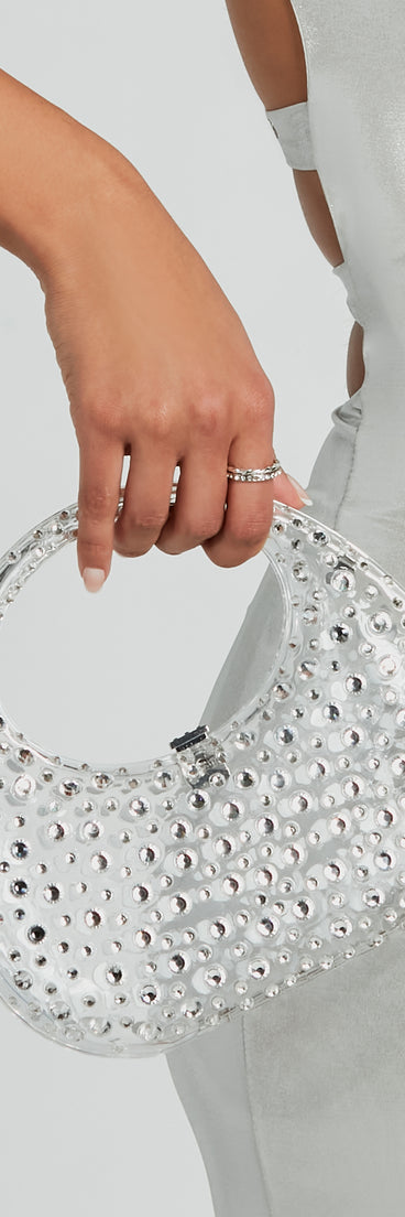 Glitzy Glimmer Rhinestone Clear Shoulder Bag
