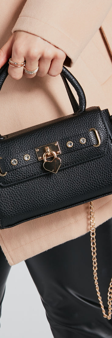 New Lover Heart Charm Mini Satchel Handbag