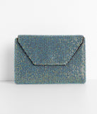Rhinestone Mesh Envelope Clutch