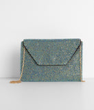 Rhinestone Mesh Envelope Clutch