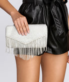 Fab Fringe Rhinestone Envelope Clutch