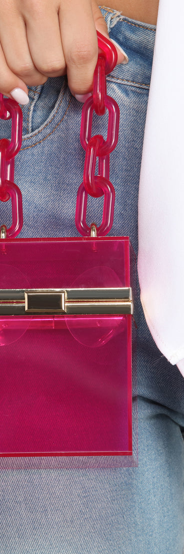 Outside The Box Acrylic Clutch is a trendy pick to create 2023 festival outfits, festival dresses, outfits for concerts or raves, and complete your best party outfits!