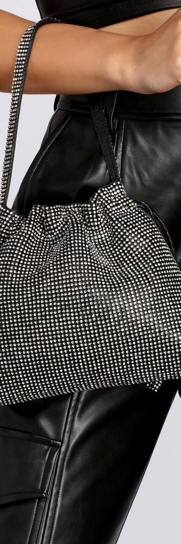 Mini Rhinestone Drawstring Purse