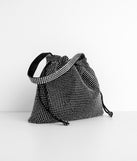 Mini Rhinestone Drawstring Purse