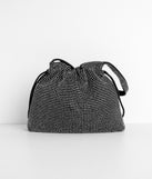 Mini Rhinestone Drawstring Purse