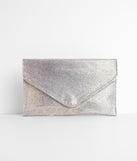 Iridescent Rhinestone Radiance Envelope Clutch