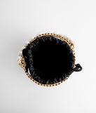 You Go Pearl Rhinestone And Pearl Basket Handbag