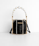 You Go Pearl Rhinestone And Pearl Basket Handbag