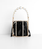 You Go Pearl Rhinestone And Pearl Basket Handbag