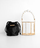 You Go Pearl Rhinestone And Pearl Basket Handbag