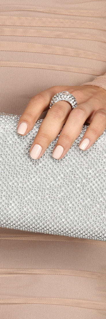 Bring The Bling Rhinestone Mesh Clutch