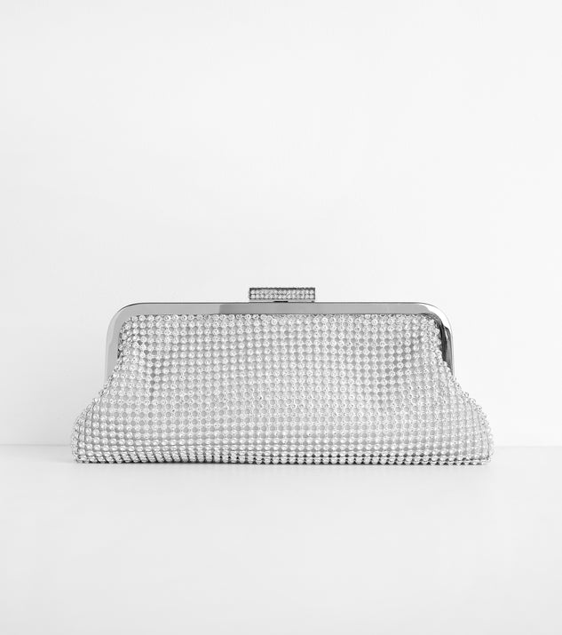 Way To Fame Rhinestone Mesh Clutch