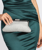 Way To Fame Rhinestone Mesh Clutch