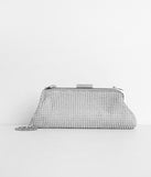 Way To Fame Rhinestone Mesh Clutch