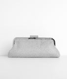 Way To Fame Rhinestone Mesh Clutch