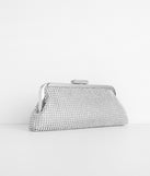 Way To Fame Rhinestone Mesh Clutch