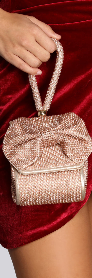 Rhinestone Bow Wristlet