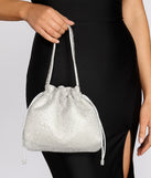 Keeping It Elegant Rhinestone Drawstring Clutch