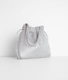 Keeping It Elegant Rhinestone Drawstring Clutch