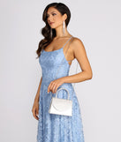 Shine A Light Rhinestone Mini Purse is a stunning choice for a bridesmaid dress or maid of honor dress, and to feel beautiful at Prom 2023, spring weddings, formals, & military balls!