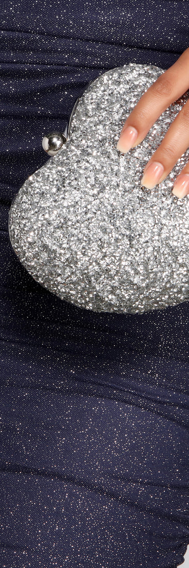 Rhinestone Romance Heart Clutch