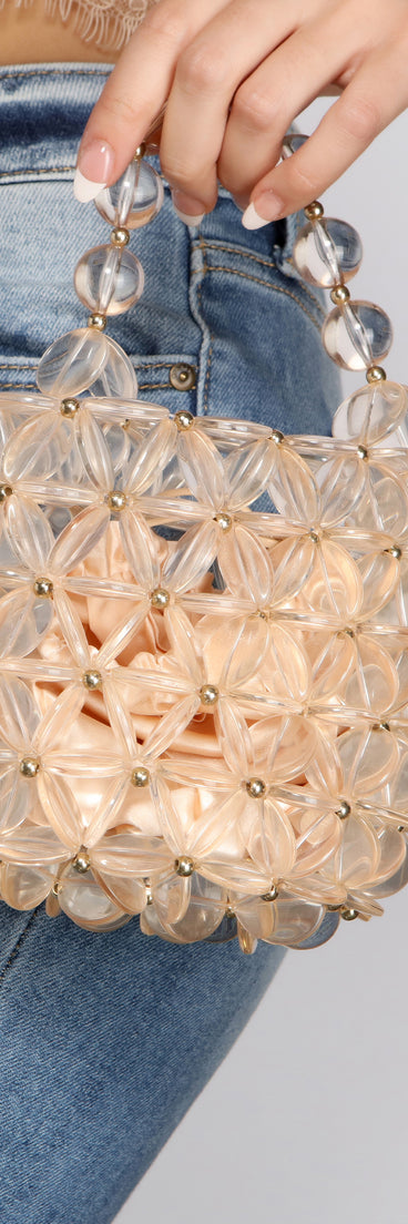 Beaded Beauty Acrylic Bucket Bag