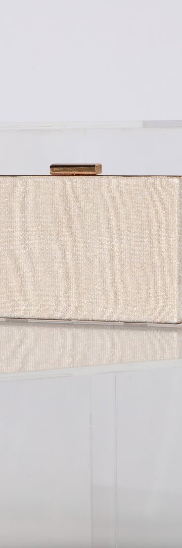 Glitz And Pose Glitter Mesh Box Clutch