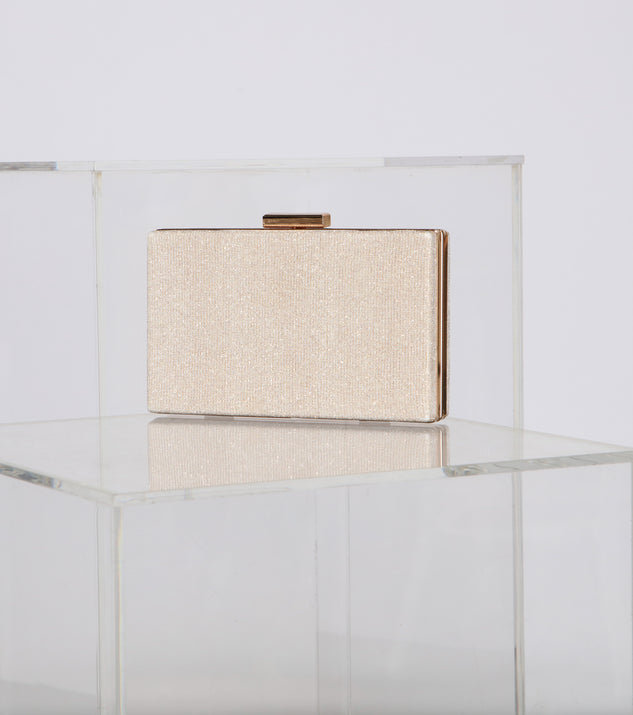Glitz And Pose Glitter Mesh Box Clutch