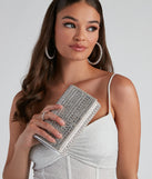 So Glam Rhinestone And Baguette Stone Clutch helps create the best bachelorette party outfit or the bride's sultry bachelorette dress for a look that slays!
