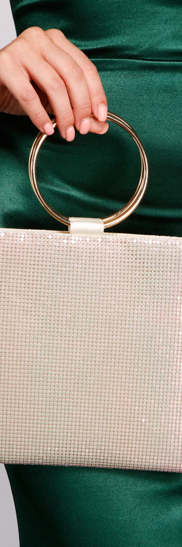 Gorgeous Glow Rhinestone Mesh Bag