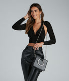 Ring Of Glam Rhinestone Handle Tote
