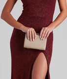 Catch This Glitter Ribbed Mesh Clutch