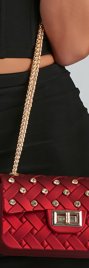 Rhinestone Quilted Jelly Crossbody