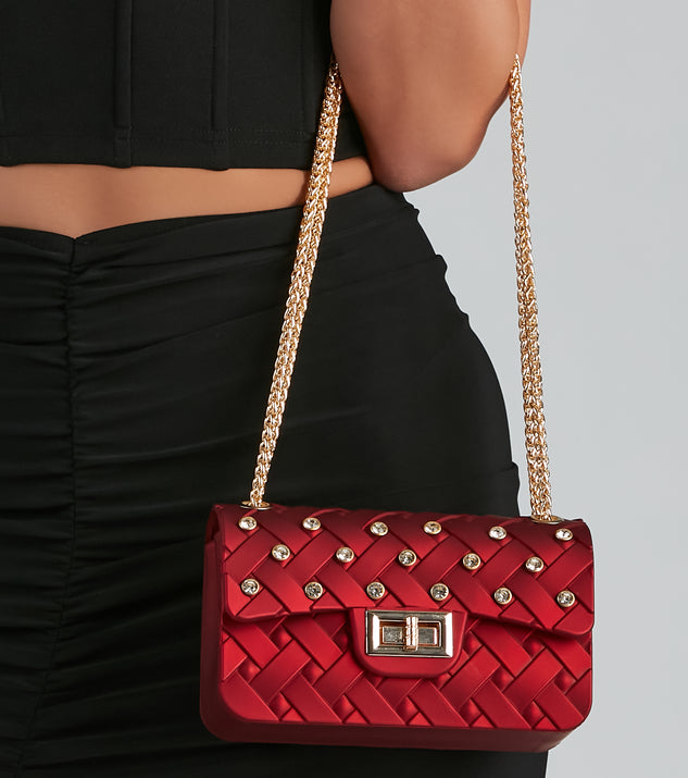 Rhinestone Quilted Jelly Crossbody