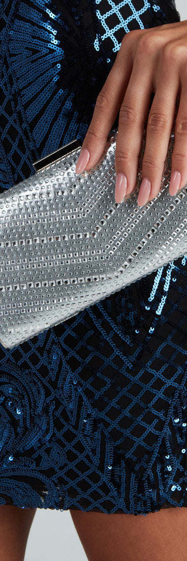 Midnight Glow Rhinestone Box Clutch