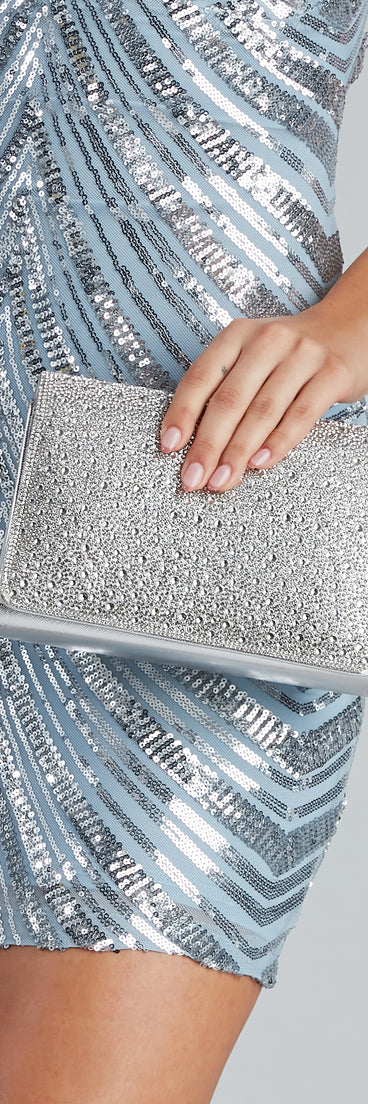 Evening Glam Rhinestone Flap Crossbody