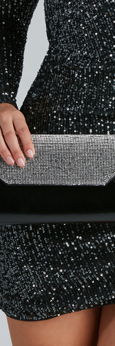 Wow Factor Rhinestone Box Clutch