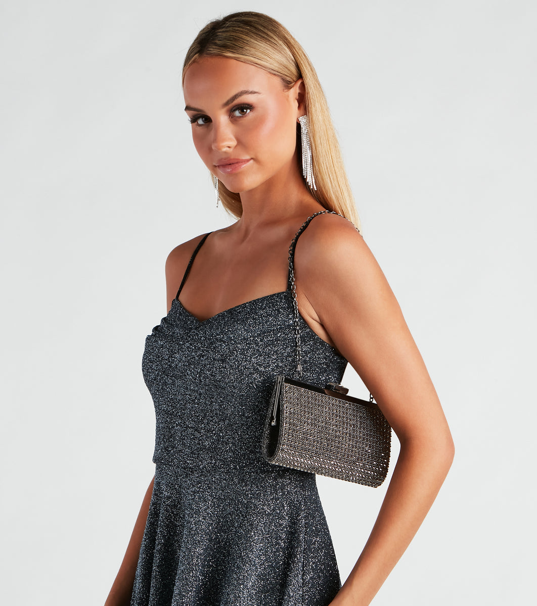 Party-Ready Rhinestone Clutch & Windsor