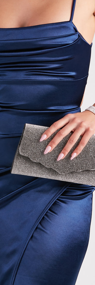 Touch Of Shimmer Scallop Trim Clutch