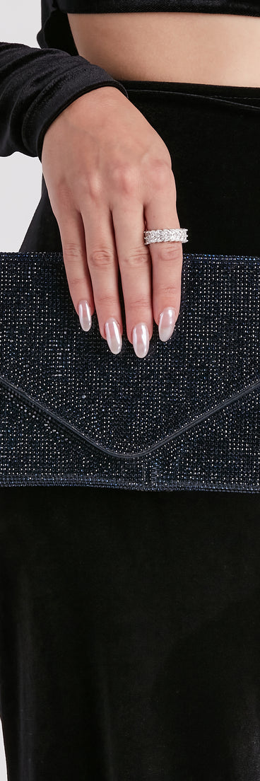 Chic Rhinestone Envelope Crossbody helps create the best bachelorette party outfit or the bride's sultry bachelorette dress for a look that slays!