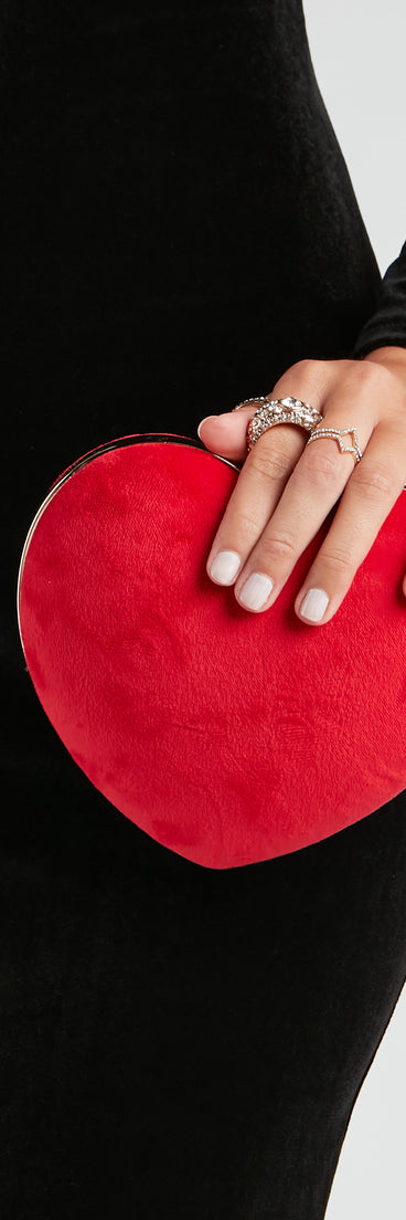 Love For Luxe Velvet Heart Clutch