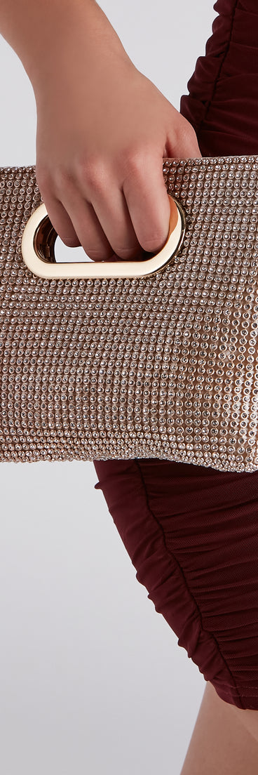 A Ray Of Rhinestone Clutch Handbag