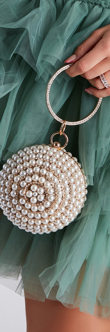 Glam Luxe Vibes Pearl Sphere Clutch