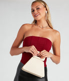 Trendy Status Croc-Embossed Handbag