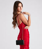 Major Bling Glitter Mesh Clutch