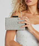 Sparkling Luxe Pearl And Rhinestone Box Clutch