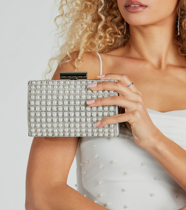Windsor Sparkling Luxe Pearl And Rhinestone Box Clutch